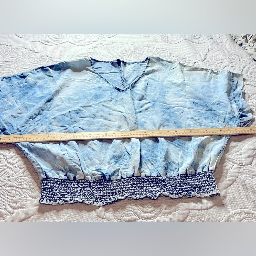 Marc New York Blue Gray Boxy Short Sleeve Blouse - Picture 8 of 8
